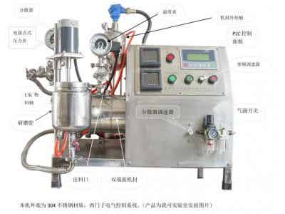 1L全陶瓷納米實驗室砂磨機，研磨細度可達50納米